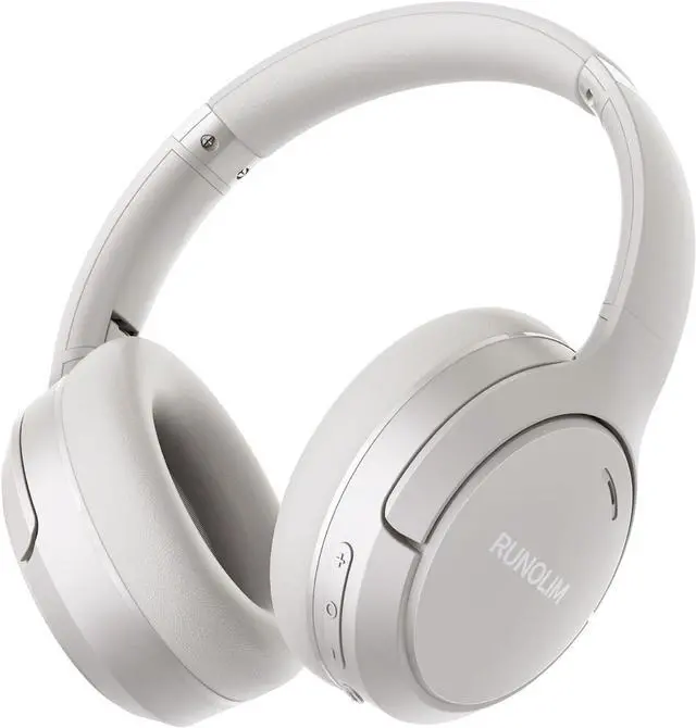 Main image of RUNOLIM Active Noise Cancelling Headphones, Wireless Bluetooth Over Ear | 100H Playtime, Transparency Mode, Deep Bass Hi-Fi Stereo, Built-in Mic, Lightweight Comfort for Travel, Office and Home