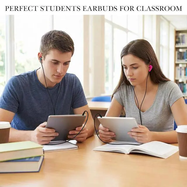 Alt view image 6 of 6 - Konohan 160 Packs Bulk Wired Earbuds Classroom Students,Bright Color | 8 Colors Individually Wrapped Earphones, Kids School Library Disposable Headphones 3.5mm Plug, In-ear Design Testing Training