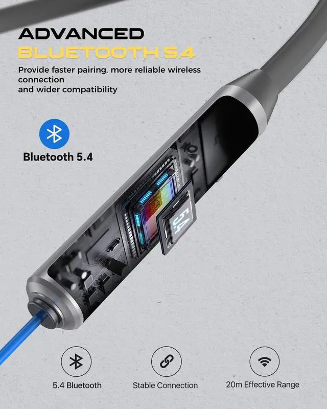 Alt view image 5 of 7 - MIPEACE Bluetooth Earplug Headphones, Neckband Wireless Earbuds earplugs-29db Noise Reduction isolating in-Ear earplug Earphones with Controls,IPX5 sweatproof,19+Hour Battery(Gray)