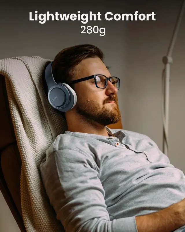 Alt view image 6 of 7 - Cleer Enduro 100 Bluetooth Headphones, 40mm Ironless Driver, Deep Bass Over the Ear Headphones, 100Hr Play, Dual-Mic, Clear Calls, Comfort Fit, Bluetooth 5.0, Hi-Res Foldable Wireless Headphone, Navy