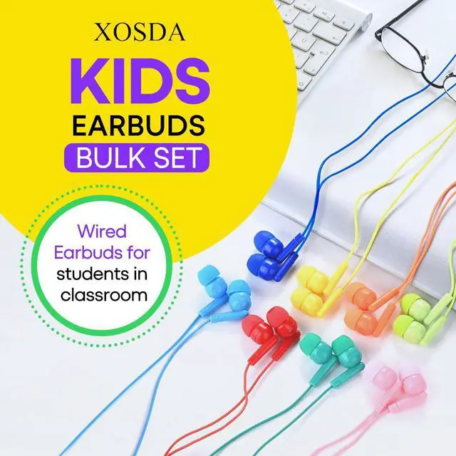 Alt view image 2 of 7 - Bulk Earbud Headphones 100 Pack Multi Colors Perfect for School Classroom Students Kids Children Gifts and Adults-Wholesale Disposable Earphones(Mixed Colors)