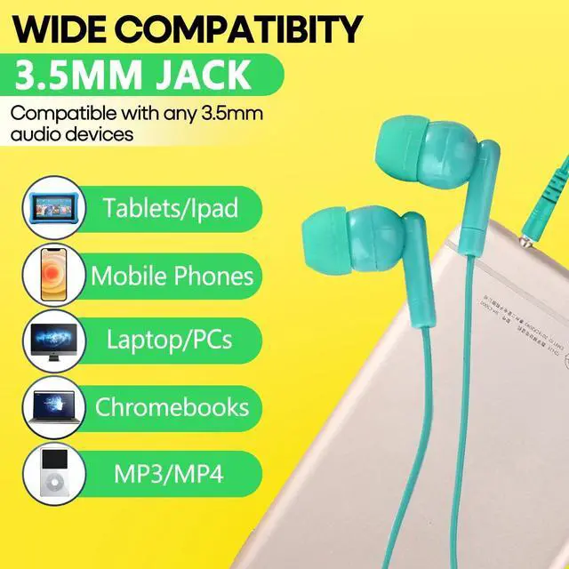 Alt view image 4 of 7 - Bulk Earbud Headphones 100 Pack Multi Colors Perfect for School Classroom Students Kids Children Gifts and Adults-Wholesale Disposable Earphones(Mixed Colors)