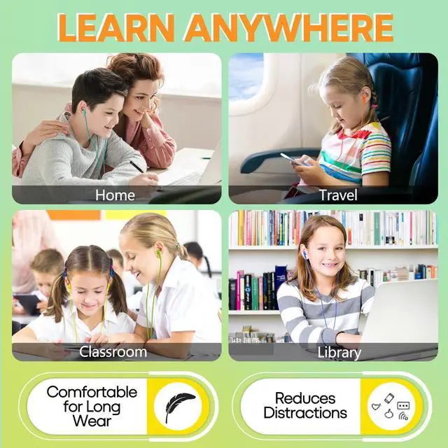 Alt view image 7 of 7 - Bulk Earbud Headphones 100 Pack Multi Colors Perfect for School Classroom Students Kids Children Gifts and Adults-Wholesale Disposable Earphones(Mixed Colors)