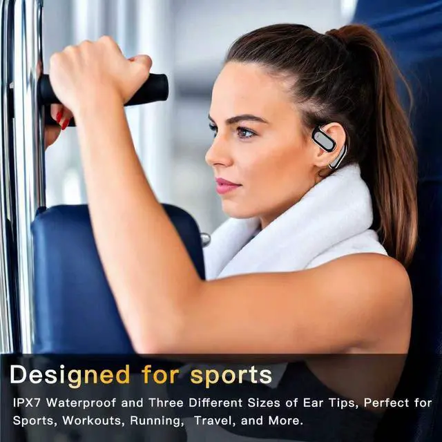 Alt view image 2 of 7 - Hsility Wireless Earbuds Bluetooth Earbuds Built-in Mic with Ear Hooks 50H Playtime Ear Buds LED Display Charging Case Waterproof Design for Running Fitness