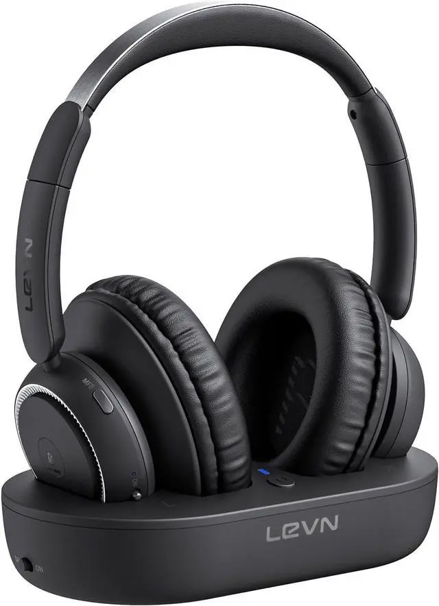 Main image of LEVN Wireless Headphones for TV Watching, TV Headphones Wireless for Seniors with Transmitter Charging Base, Hearing-impaired, No Audio Delay Bluetooth 5.2, Plug and Play, Gifts for Elderly