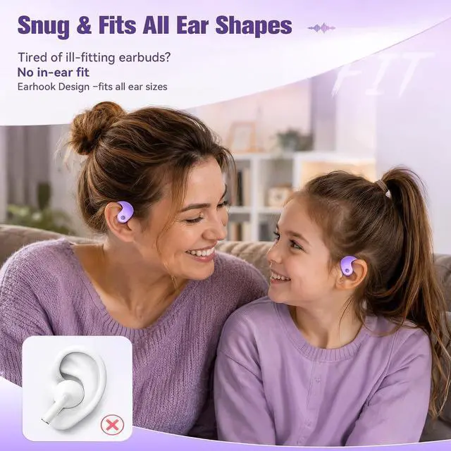Alt view image 3 of 7 - Xmenha Over The Ear Earbuds Open Ear Headphones Over The Ear Headphones | Over Ear Earbuds Air Bone Conduction Earbuds Earphones Air Bone Conducting Conduction Headphones Bluetooth