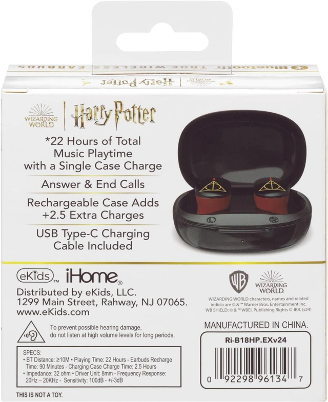 Alt view image 7 of 7 - Harry Potter Wireless Earbuds for Kids, Bluetooth Earbuds with Charging Case