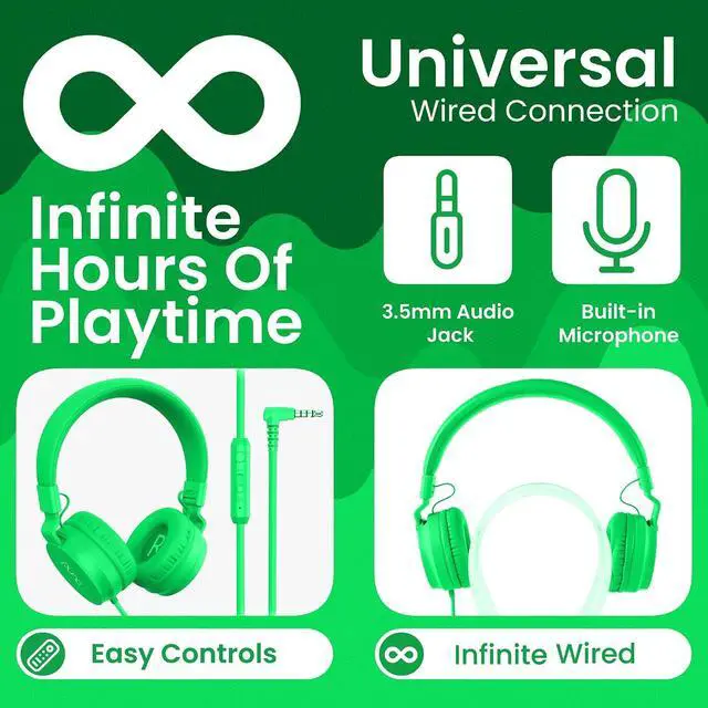 Alt view image 3 of 7 - Puro Sound Labs - Kids Headphones, Volume-Limiting 85dB, PuroBasic, Green | Adjustable, Safer & Comfortable Headphones for Kids Compatible with PCs, Smartphones & Tablets, Ideal for School & Travel