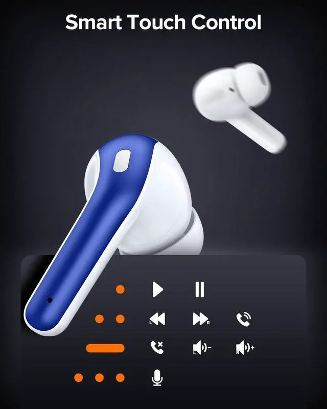 Alt view image 6 of 7 - TAGRY Bluetooth Headphones True Wireless Earbuds 60H Playback LED Power Display Earphones with Wireless Charging Case IPX5 Waterproof in-Ear Ear buds with Mic for TV Smart Phone Laptop Computer Sports