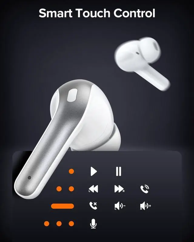Alt view image 6 of 7 - TAGRY Bluetooth Headphones True Wireless Earbuds 60H Playback LED Power Display Earphones with Wireless Charging Case IPX5 Waterproof in-Ear Ear buds with Mic for TV Smart Phone Laptop Computer Sports
