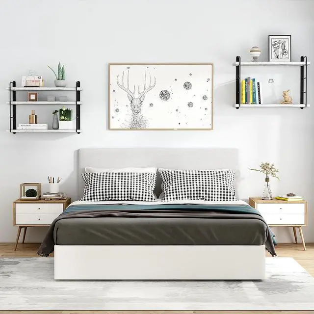 Alt view image 5 of 7 - Shelves on Wall, Floating Bookshelves, Shelves for Room Wall (Washed White)