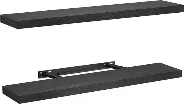 Main image of Amada 32 Inch Floating Shelves with Invisible Brackets, Set of 2, Black