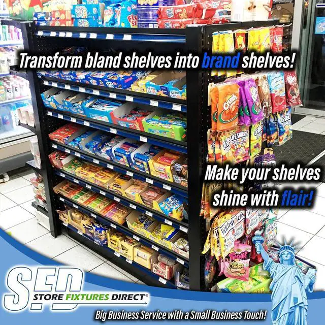 Alt view image 5 of 7 - Decorative Gondola Shelving Vinyl Insert for Ticket Channel 130 FT. x 1.25 in. - Blue