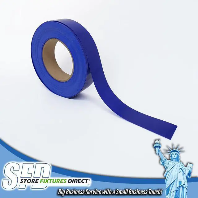 Alt view image 6 of 7 - Decorative Gondola Shelving Vinyl Insert for Ticket Channel 130 FT. x 1.25 in. - Blue