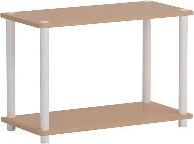 Alt view image 5 of 6 - Furinno Turn-N-Tube 2-Tier Shelves/End Tables Set, 2-Pack, Beech/White