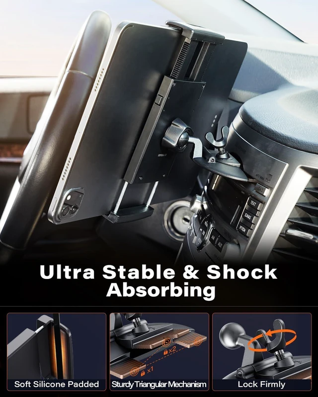 Alt view image 2 of 7 - APPS2Car Sturdy CD Slot Tablet Car Mount Holder for 4.7-11" iPad iPhone