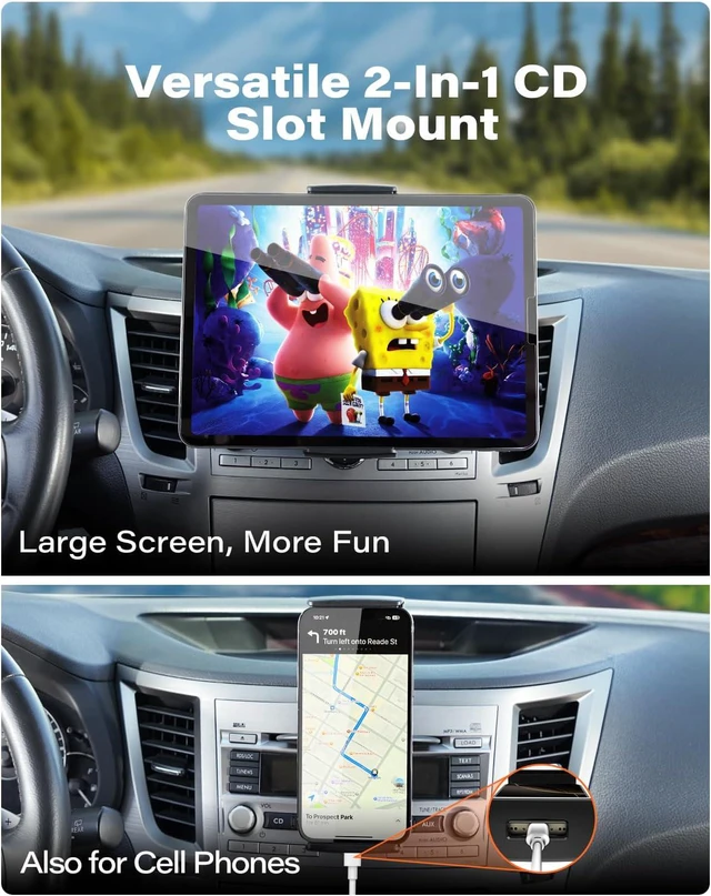 Alt view image 5 of 7 - APPS2Car Sturdy CD Slot Tablet Car Mount Holder for 4.7-11" iPad iPhone