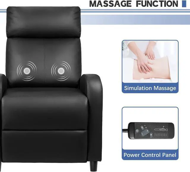Alt view image 5 of 7 - Furniwell Massage Recliner Chair for Living Room PU Leather Reclining Chair