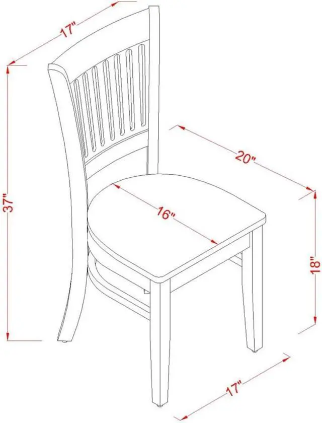 Alt view image 3 of 4 - East West Furniture VAC-OAK-W Vancouver Kitchen Dining Chairs - Slat Back Wooden Seat Chairs, Set of 2, Oak