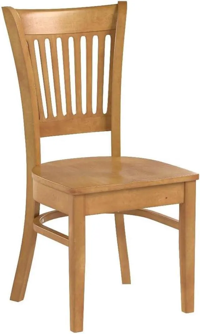 Alt view image 4 of 4 - East West Furniture VAC-OAK-W Vancouver Kitchen Dining Chairs - Slat Back Wooden Seat Chairs, Set of 2, Oak