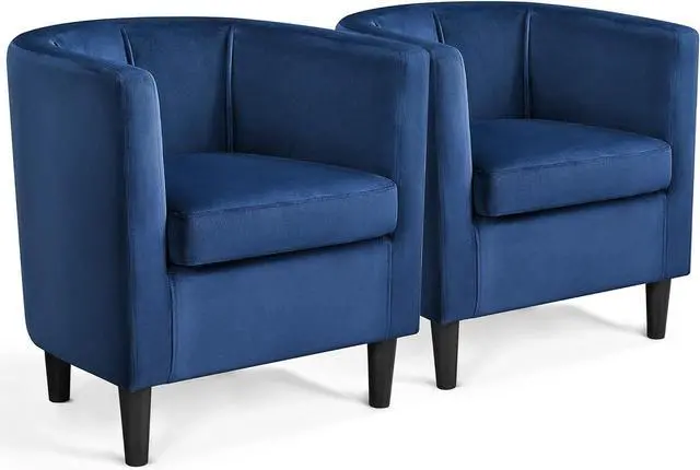 Main image of Yaheetech Barrel Accent Chairs Set of 2, Modern Armchairs, Blue