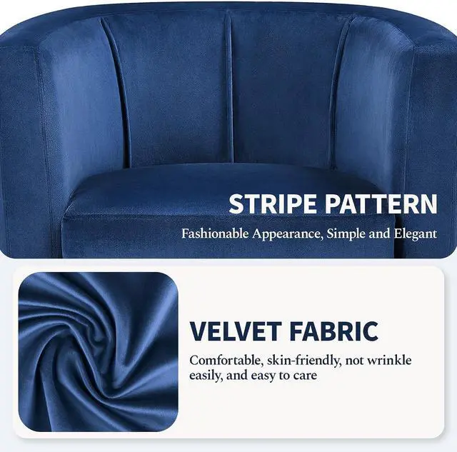 Alt view image 6 of 7 - Yaheetech Barrel Accent Chairs Set of 2, Modern Armchairs, Blue