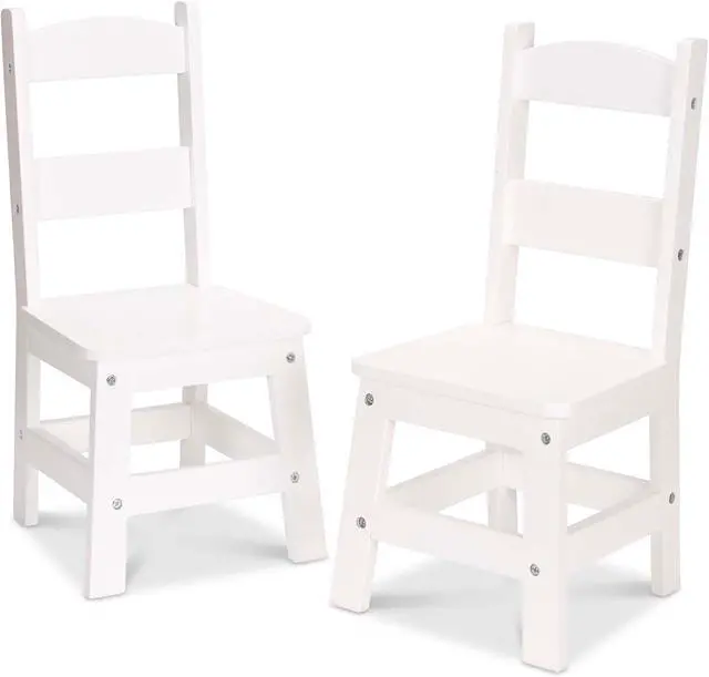 Main image of Melissa & Doug Wooden Chairs, Set of 2 - White Furniture for Playroom