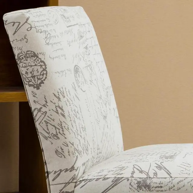 Alt view image 6 of 7 - Roundhill Furniture Botticelli Fabric Armless Contemporary Accent Chair, Script Print