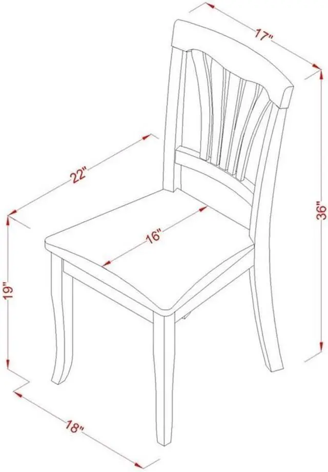 Alt view image 3 of 3 - East West Furniture AVC-SBR-LC Avon Dining Chairs - Faux Leather Upholstered Wood Chairs, Set of 2, Saddle Brown