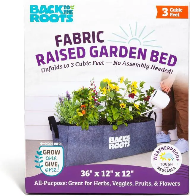 Alt view image 2 of 7 - Back to the Roots Breathable Raised Bed (Provides More Oxygen to Roots), 3 Cu. Ft., No Assembly Needed, Reusable & Weatherproof
