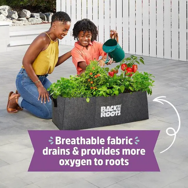 Alt view image 4 of 7 - Back to the Roots Breathable Raised Bed (Provides More Oxygen to Roots), 3 Cu. Ft., No Assembly Needed, Reusable & Weatherproof
