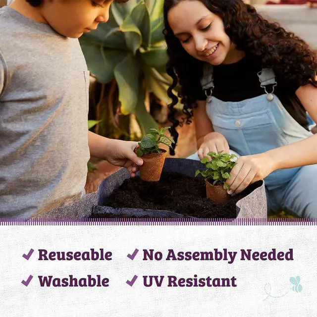 Alt view image 5 of 7 - Back to the Roots Breathable Raised Bed (Provides More Oxygen to Roots), 3 Cu. Ft., No Assembly Needed, Reusable & Weatherproof