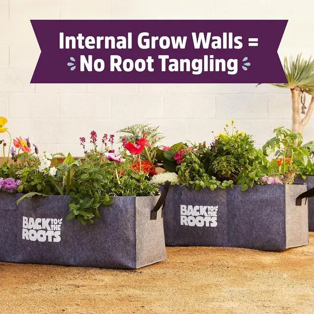 Alt view image 6 of 7 - Back to the Roots Breathable Raised Bed (Provides More Oxygen to Roots), 3 Cu. Ft., No Assembly Needed, Reusable & Weatherproof