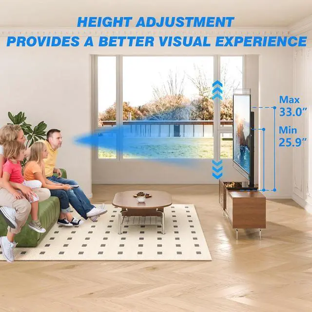 Alt view image 4 of 7 - Rfiver Universal TV Stand for 32-75 inch TVs, Support 50°Swivel and 5°Tilt