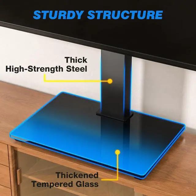 Alt view image 6 of 7 - Rfiver Universal TV Stand for 32-75 inch TVs, Support 50°Swivel and 5°Tilt