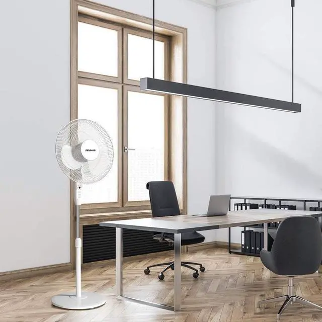 Alt view image 4 of 7 - PELONIS 16" Adjustable Oscillating Pedestal Fan with Remote for Bedroom