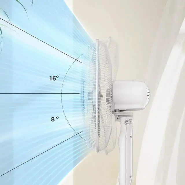 Alt view image 7 of 7 - PELONIS 16" Adjustable Oscillating Pedestal Fan with Remote for Bedroom