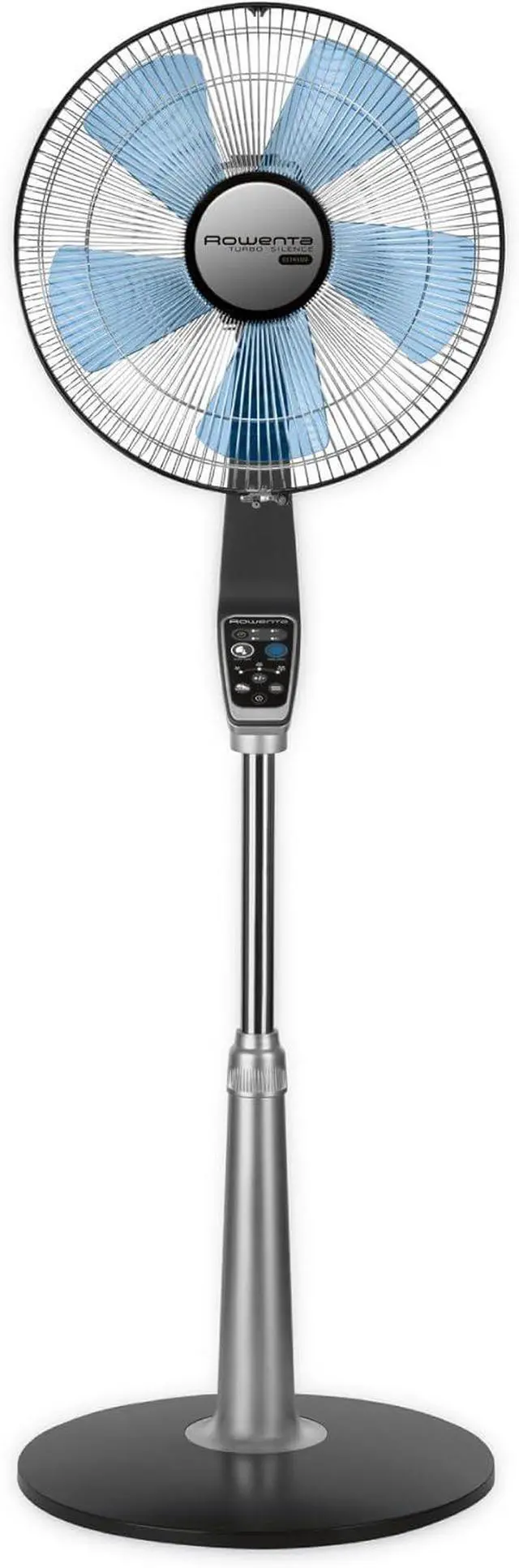 Main image of Rowenta Pedestal Fan, 53 Inches, Ultra Quiet Oscillating Fan for Bedroom, Portable, 5 Speeds, Refresh Up to 23-Feet, Silver, Indoor, VU5670