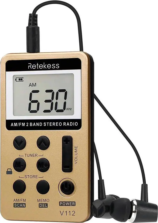 Main image of Retekess V112 AM FM Radio Portable, Mini Radio(Gold)