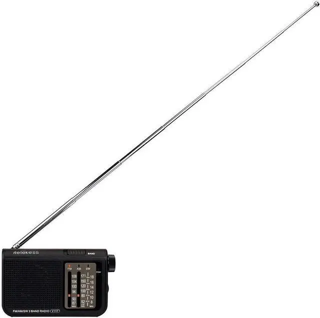 Alt view image 5 of 7 - Retekess V117 Portable Radios AM FM, Shortwave Radio(Black)