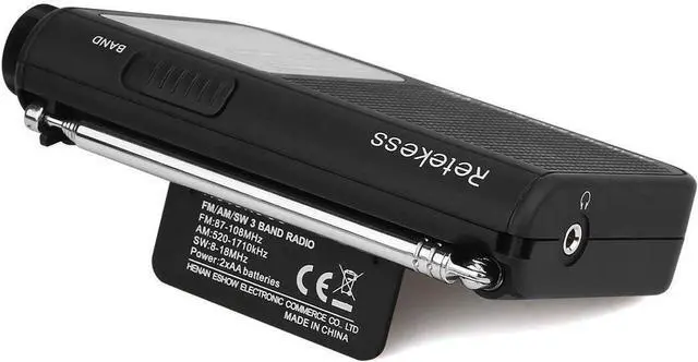 Alt view image 6 of 7 - Retekess V117 Portable Radios AM FM, Shortwave Radio(Black)
