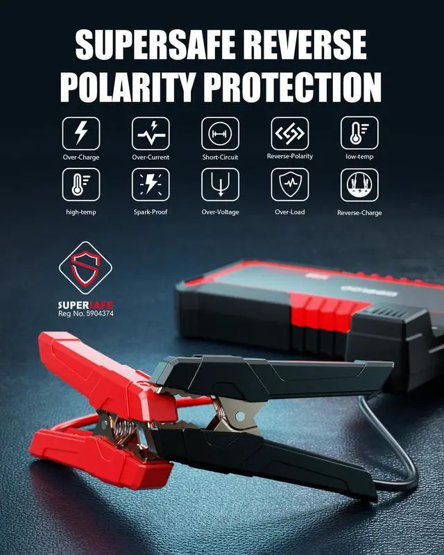 Alt view image 5 of 7 - GOOLOO GP3000 Jump Starter, 3000A Peak Car Starter (9L Gas or 7L Diesel)
