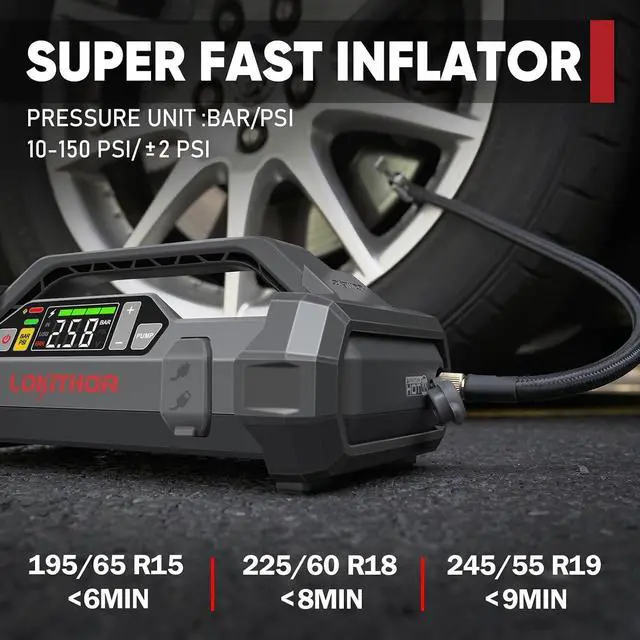 Alt view image 4 of 7 - LOKITHOR JA301 Jump Starter with Air Compressor(8.0L Gas & 6.0L Diesel)