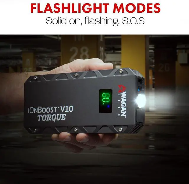 Alt view image 7 of 7 - Wagan EL7507 Jump Starter iOnBoost V10 Torque 1000Amp Peak 12V Portable Lithium Car Battery Up to 7.8L V10 or 6.7L Diesel, 12V Jump Pack with Built-in LED Bright Light, UL Certified