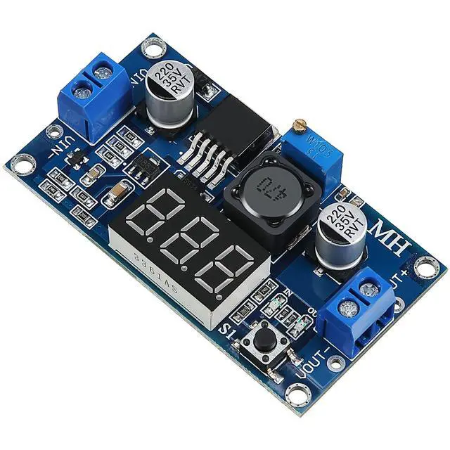 Alt view image 5 of 7 - 4 Pieces Adjustable LM2596S DC-DC Buck Converter Reduced Voltage Regulator Power Module 36V 24V 12V to 5V 2A Voltage Stabilizer with Digital Voltmeter Display