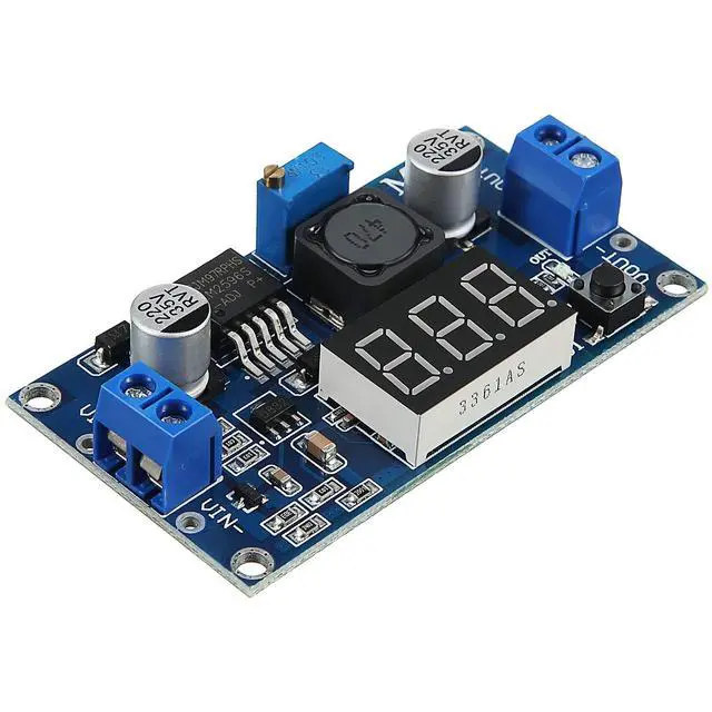 Alt view image 7 of 7 - 4 Pieces Adjustable LM2596S DC-DC Buck Converter Reduced Voltage Regulator Power Module 36V 24V 12V to 5V 2A Voltage Stabilizer with Digital Voltmeter Display
