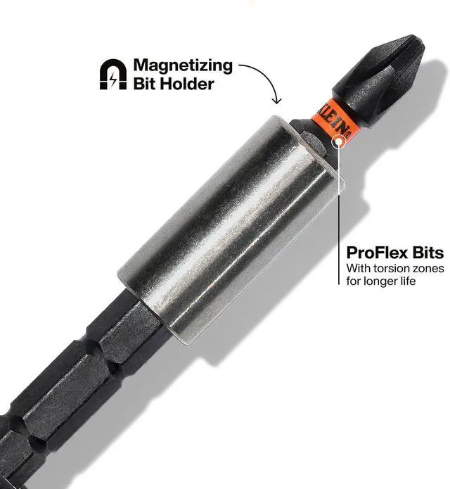 Alt view image 4 of 7 - Klein Tools 32308 Multi-bit Stubby Screwdriver, Impact Rated 8-in-1 Adjustable Magnetic Tool with Phillips, Slotted, Square and Nut Driver