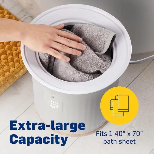 Alt view image 2 of 7 - Live Fine Towel Warmer | Bucket Style Luxury Heater with LED Display, Adjustable Timer, Auto Shut-Off | Fits 40 x 70 Oversized Towel