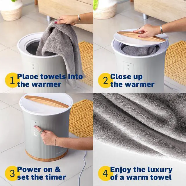 Alt view image 4 of 7 - Live Fine Towel Warmer | Bucket Style Luxury Heater with LED Display, Adjustable Timer, Auto Shut-Off | Fits 40 x 70 Oversized Towel