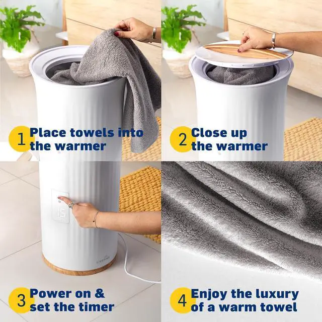 Alt view image 4 of 7 - Live Fine Towel Warmer | Bucket Style Luxury Heater with LED Display, Adjustable Timer, Auto Shut-Off | Fits 40 x 70 Oversized Towel